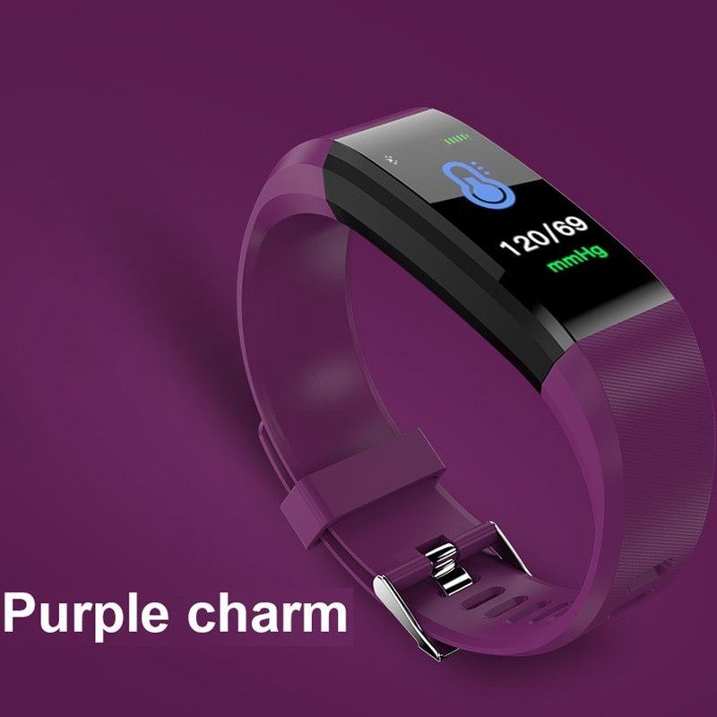 Pulsera Future Fitness Tracker contador de pasos pulsera de corazón Monitor pulsera equipo de Fitness: Púrpura