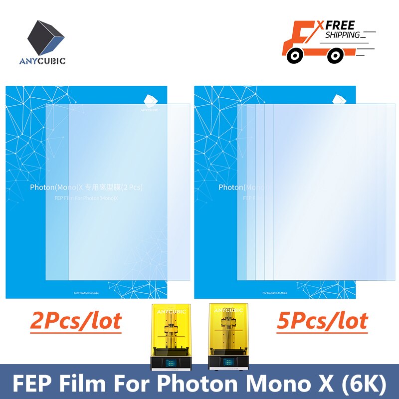 ANYCUBIC 3d Printer Parts 2Pcs/lot 5Pcs/lot FEP Film 240*165mm thickness 0.15mm For Photon Mono X (6K)