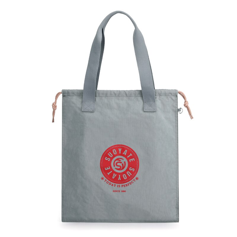 Lässig Frauen Kordelzug dauerhaft Stoff Weibliche Handtasche Prettry Stil Mädchen Schulter Tasche Einkaufstasche Sack: grau