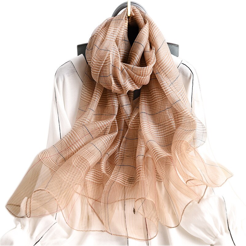 Sciarpa di seta Delle Donne Morbido Lungo Autunno Inverno Sciarpe di Modo 2020 Solido plaid Scialli E Impacchi di Alta Qualità Foulard Pashmina Hijab