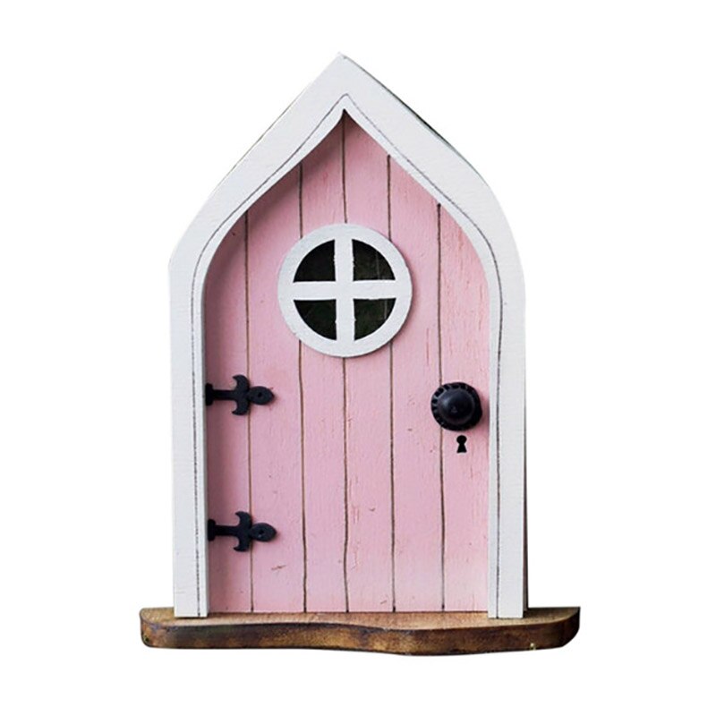 Miniatur-feen- und gartenzwergfiguren für fenster und türen, elfenhäNutzer, gartendekoration, skulpturen, statuen, außendekoration: Rosa