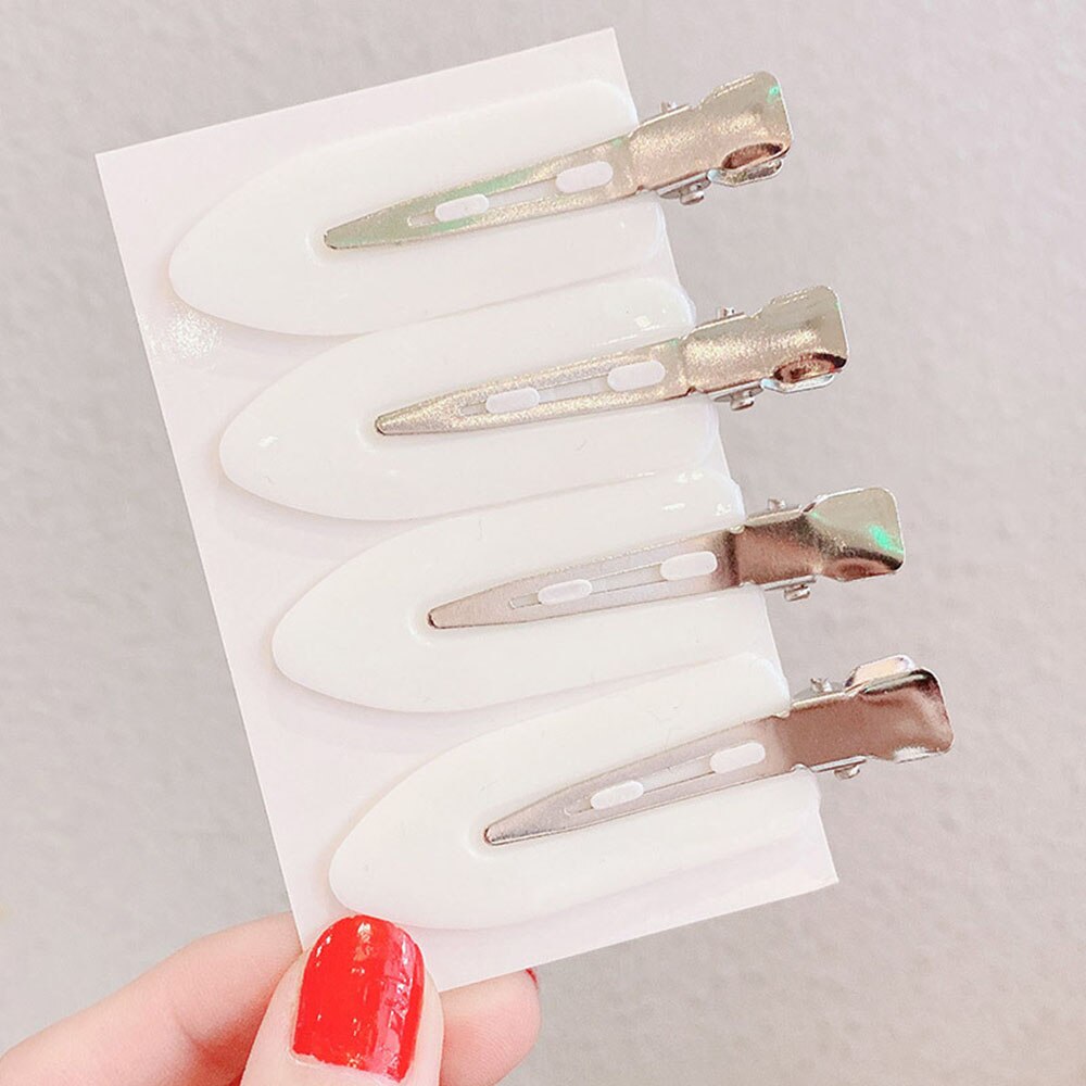 1/4 sztuk bez zginania bez szwu spinki do włosów z boku grzywka Fix Fringe Barrette spinki do włosów makijaż mycie twarzy akcesoria kobiet dziewczyn stylizacji: 4pcs White