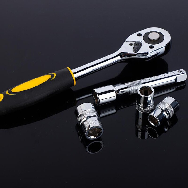 Botique-12 Pieces 3/8 inch Ratchet Socket Wrench Set Hexagon Socket Wrench Auto Repair Tool Wrench Socket Repair Tool