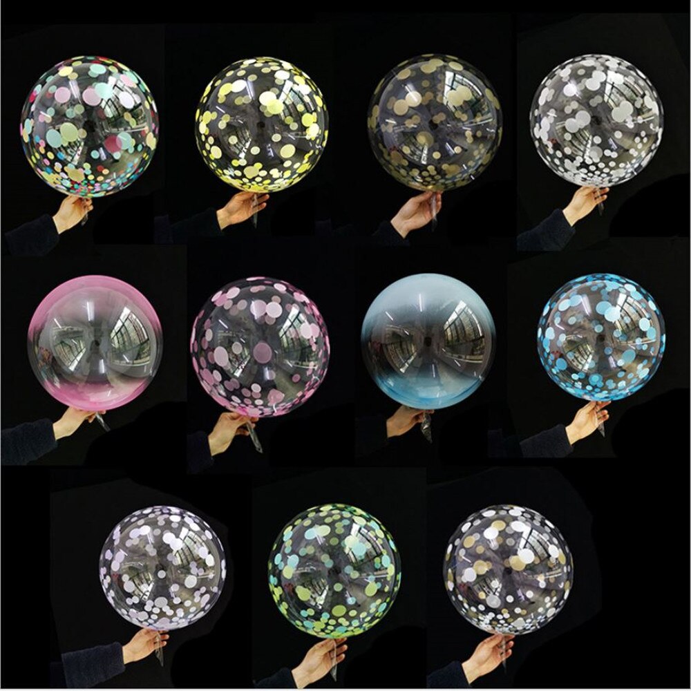 5Pcs 18inch Transparent Bobo Bubble Balloons Multi Confetti Balloon Wedding Birthday Party Decorations Air Baloons Globes