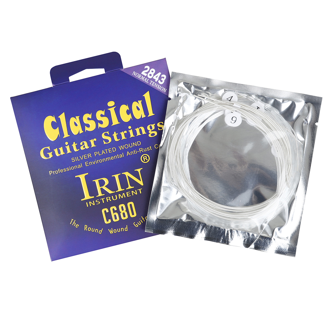 IRIN Classical Guitar Strings Set Nylon+Silver Plated Winding Classical Guitar Strings 1-6 String Guitar Accessories: WHITE