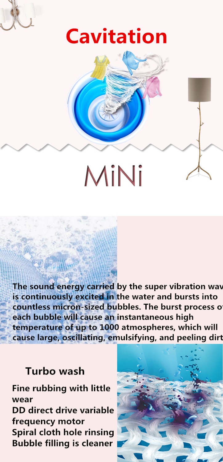 DC5V USB Portable Folding Bucket Washing Machine Mini Household Ultrasonic Cleaner Easy Operation For Travel