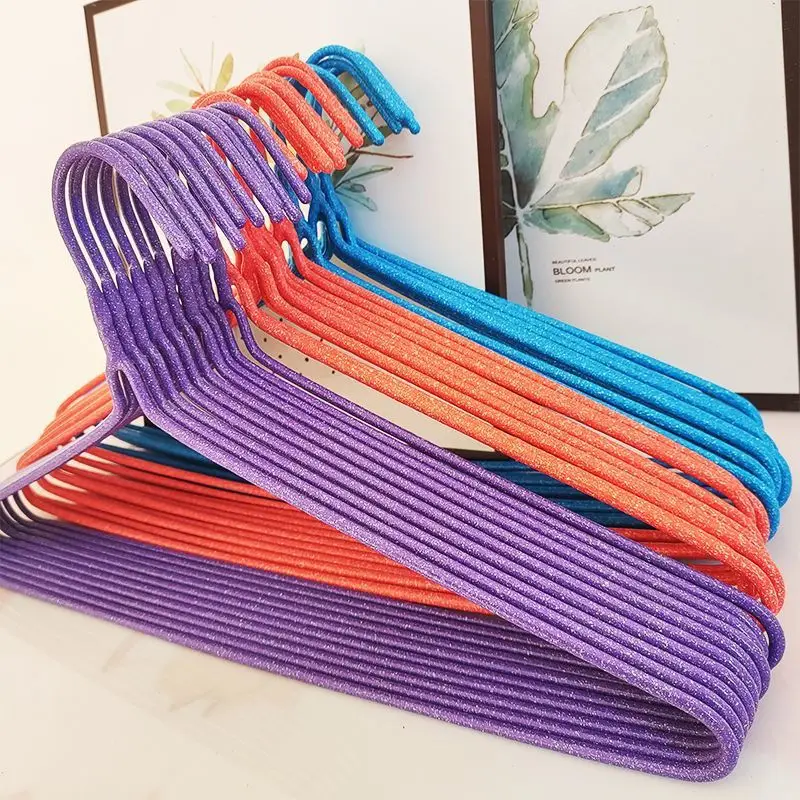 Adult Home Use Iron Clothes Hanger 2-7 Pieces Seamless Drying Rack Children's Clothes Hanger Wardrobe Organizer