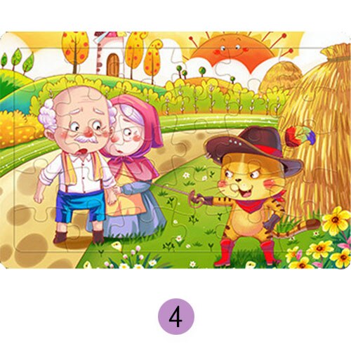 3D Puzzles Wood Jigsaw Puzzle for Kids 30Pieces Blocks Cognitive Education Baby Toys Cartoon Animals Puzzle Toy Games Xmas: 4