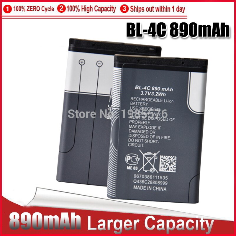 Batería de teléfono recargable BL-4C BL4C, para Nokia 7270/6100/2650/2652/5100/6101/6103/6125/6131/2228/6300/, 1-5 Uds.