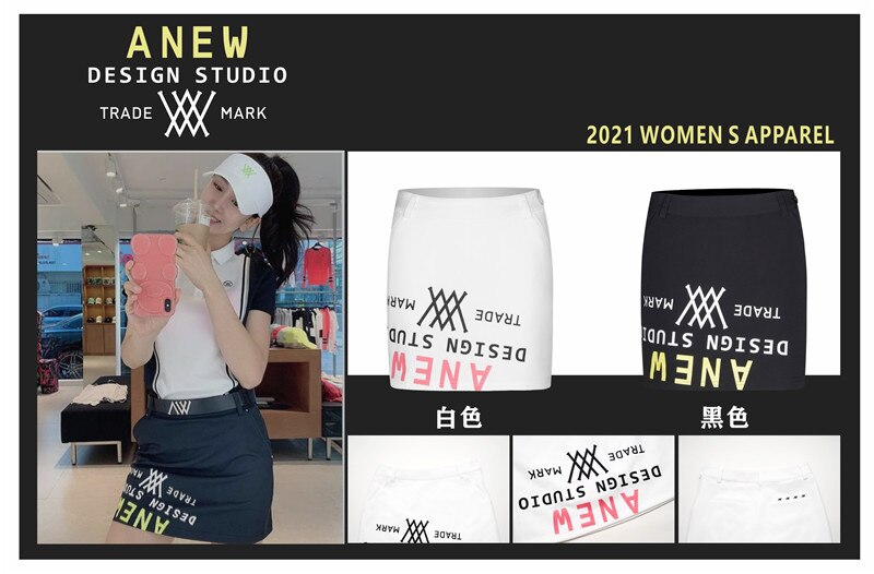 ladies Korean golf sports short skirt spring and summer letters breathable casual short skirt