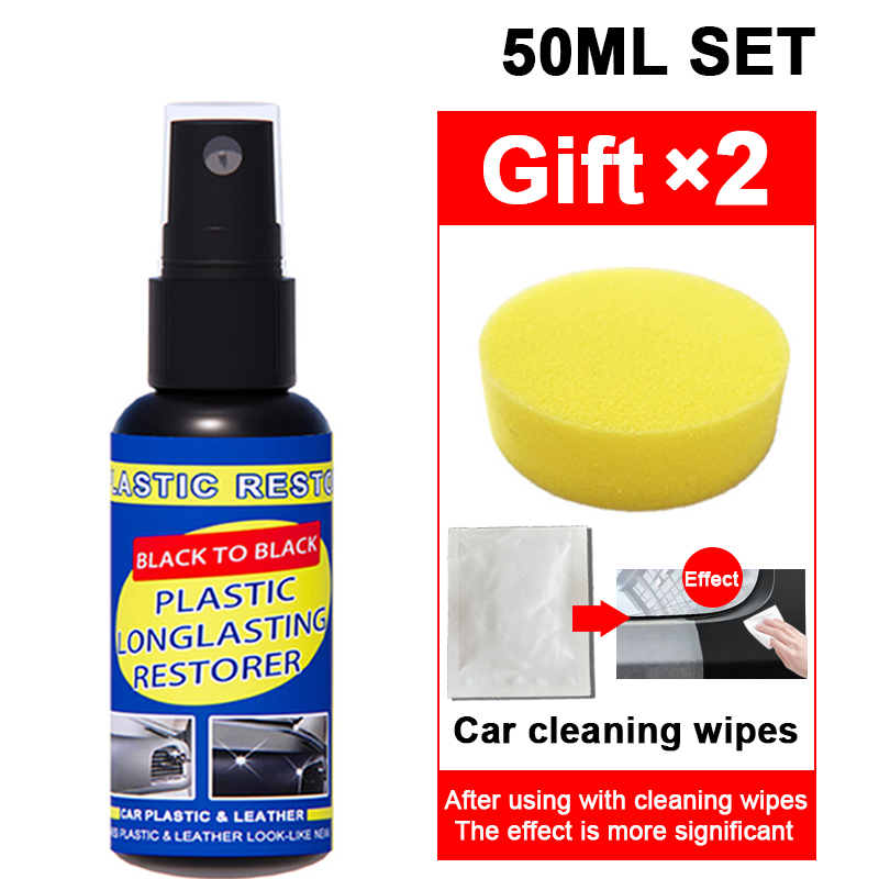 Restaurador de plástico para coche, productos de limpieza de coche con brillo negro, restauración de cuero y plástico, renovador de revestimiento de reparación y pulido automático: Blue