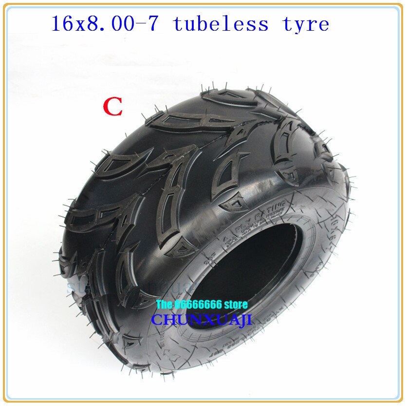 16 x 8-7 atv & gokart terrängdäck terräng 16 x 8.00-7 16/8-7 slanglösa däck motorvägsdäck slitstarka dammsugare