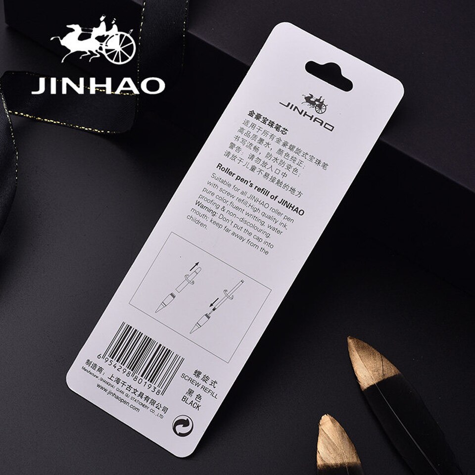 2Pcs/lot Rotating Threaded Port Ball pen's Refills Black and Blue ink 0.5-0.7mm Nib Ballpoint pen Refills Office School Supplies