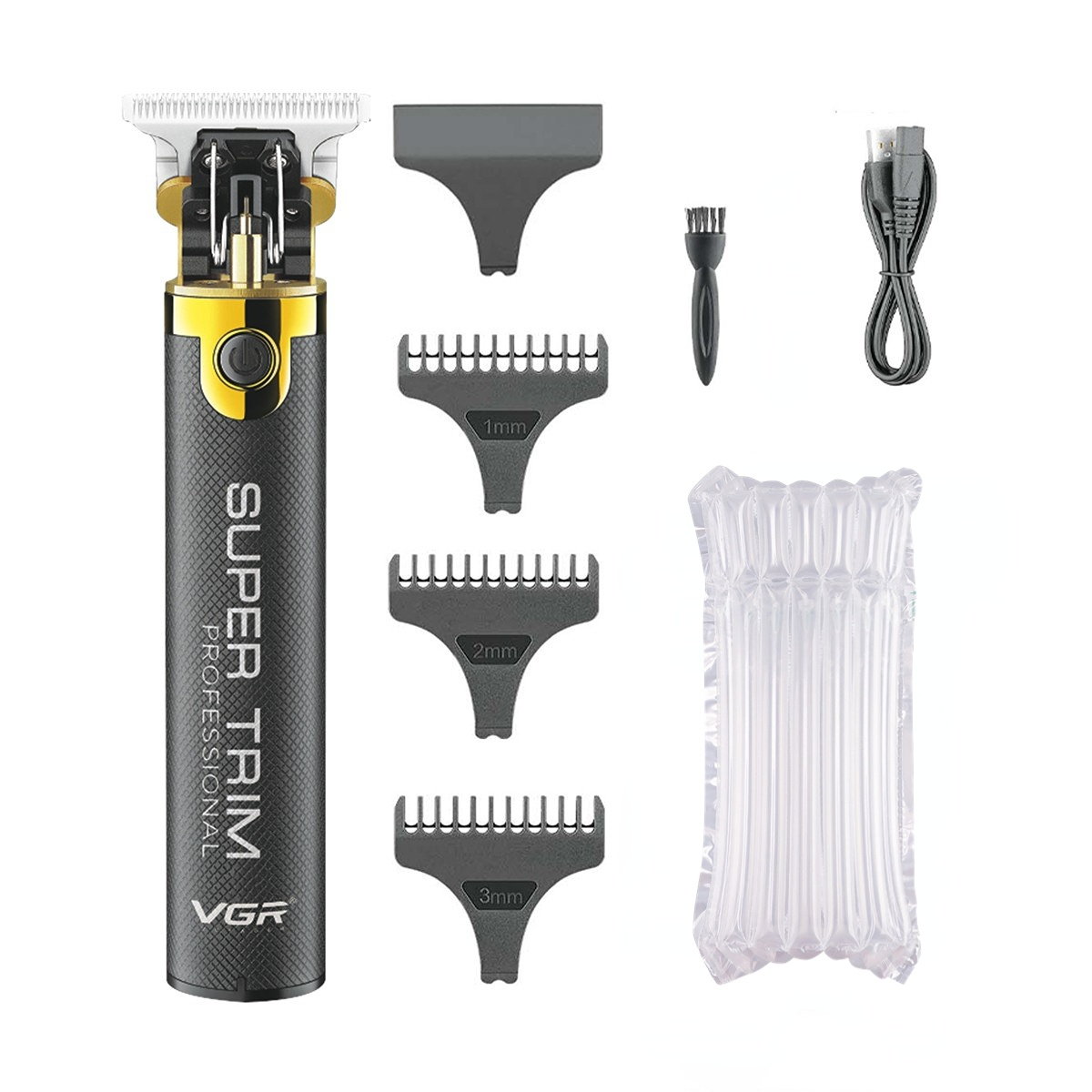 VGR Haartrimmer Haarschneidemaschine Barbier Schnurlos Haarschneidegerät Haarspange Metall Haarschneider für Männer V-082: Grau