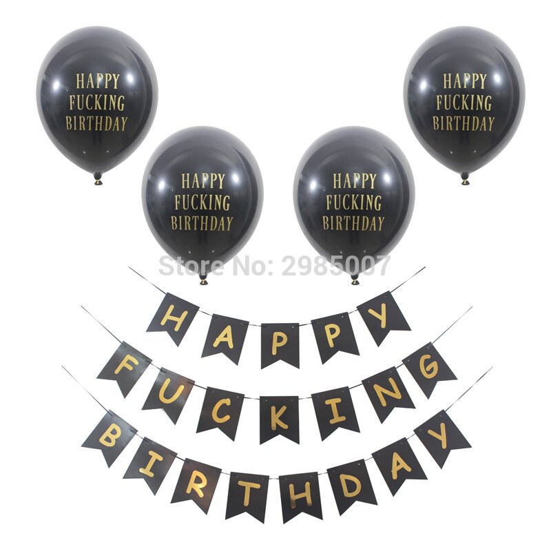 12 unids/lote globos de feliz cumpleaños letras impresas globo abusivo grosero globo decoraciones de de cumpleaños