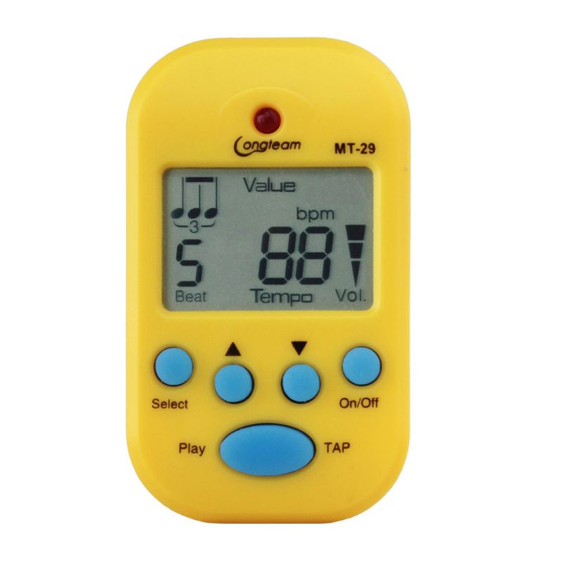 Mini Portable Metronome Piano Zither Guitar Rhythm Device Electric Metronome: Yellow