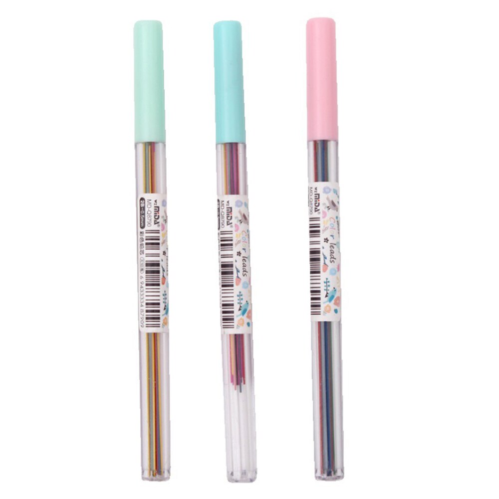 15Pcs/set 0.5 /0.7 mm Mechanical Pencil Lead Art Sketch Drawing Color Automatic Pencil Lead Refills Random Color 2B free ship