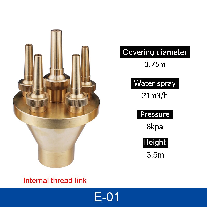 Koppar vattenpump munstycke modell a -01/ b -01/ c -01/ d -01/ e -01/ f -01/ g -01 metall vattenpump munstycke damm trädgård fontän formning munstycke