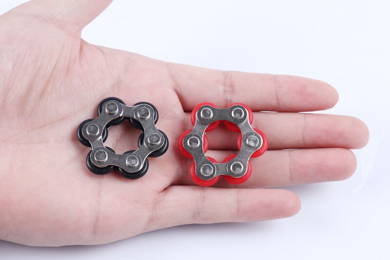 Six Roller Chain Novelty Bike Chain Fidget Toys for Pressure Relief Autism ADHD ADD Anxiety in Classroom Office School Portable