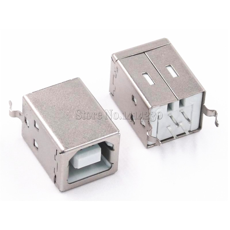 10Pcs Vierkante Usb B Soort Vrouwelijke Socket Connector 180 Graden Voor Printer Data Interface