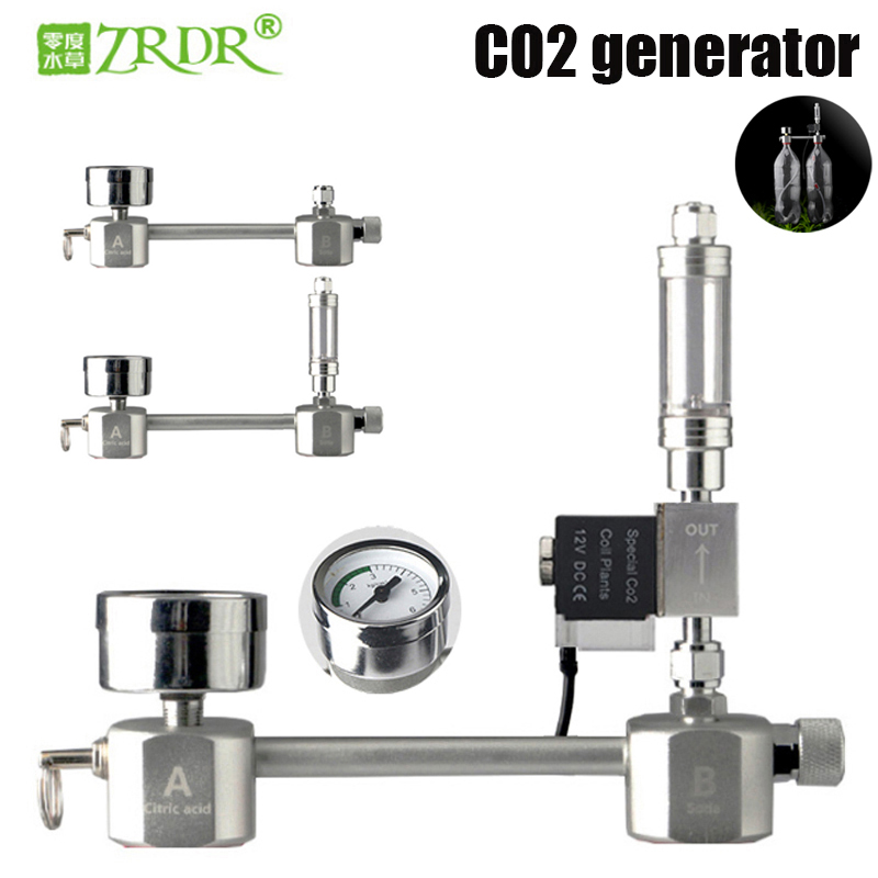 Akvarium  co2 regulatorsystem sett  co2 diffusorgenerator med ventilboble forstøver solenoid fisketank karbondioksid til planter