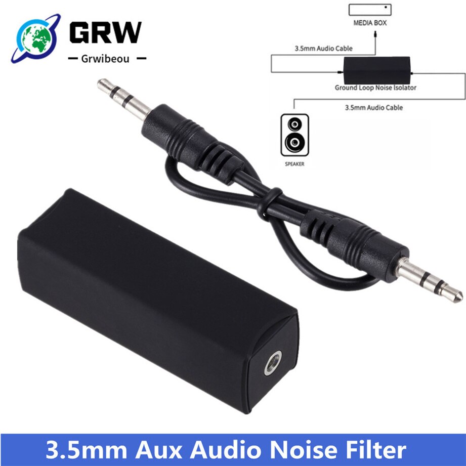 Linea di altoparlanti Grwibeou 3.5mm Aux filtro antirumore Audio isolatore di rumore ad anello di terra elimina per impianto Audio Stereo per auto Stereo domestico