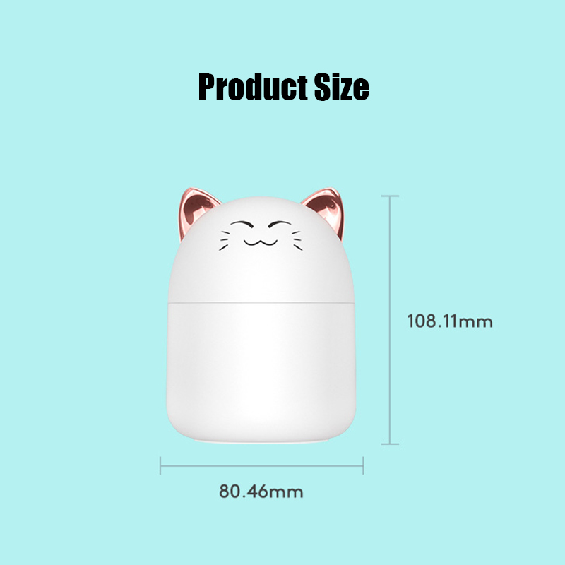 Humidificador de aire con forma de Tigre, difusor de aceites aromáticos ultrasónico para mascotas bonitas, lámpara LED de Color romántico, USB, 300ML