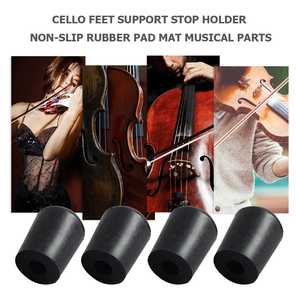 4 pièces contrebasse pieds Support arrêt Support antidérapant en caoutchouc tapis Instrument de musique pièces Kit Double basse accessoires Kit