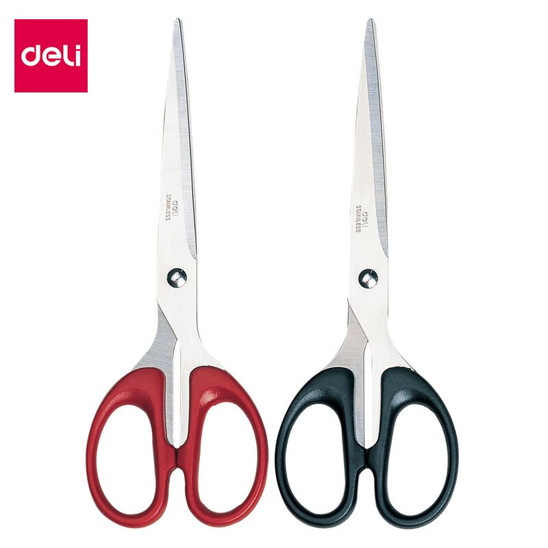 Deli Scissors Large Office Paper Cutter Art Scissors Household Sewing Scissors Stainless Steel 18cm Adult Plastic 180mm Del