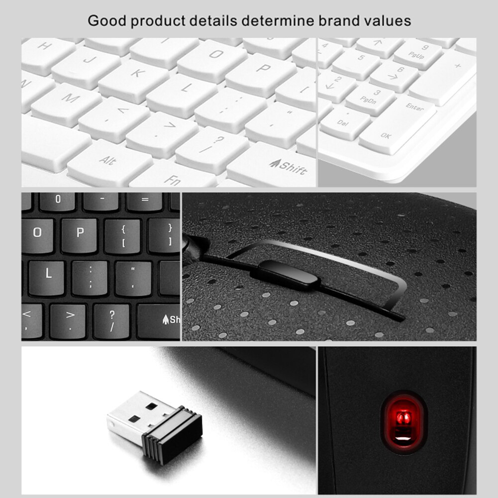 Wireless Keyboard Mouse Set LX710 2.4GHz Chocolate Keycap Keyboard Optical Mice for Office Caring Computer Supplies