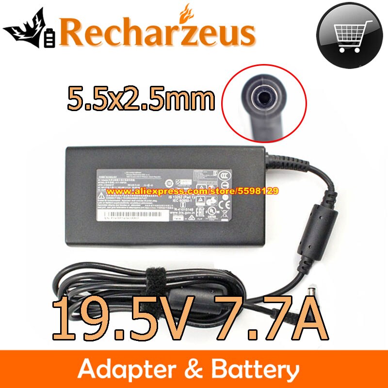 Original 19.5V 7.7A 150W Chicony Power Adaptor A17-150P2A A150A021P Slim Charger For MEDION ERAZER CRAWLER E10 Power Supply