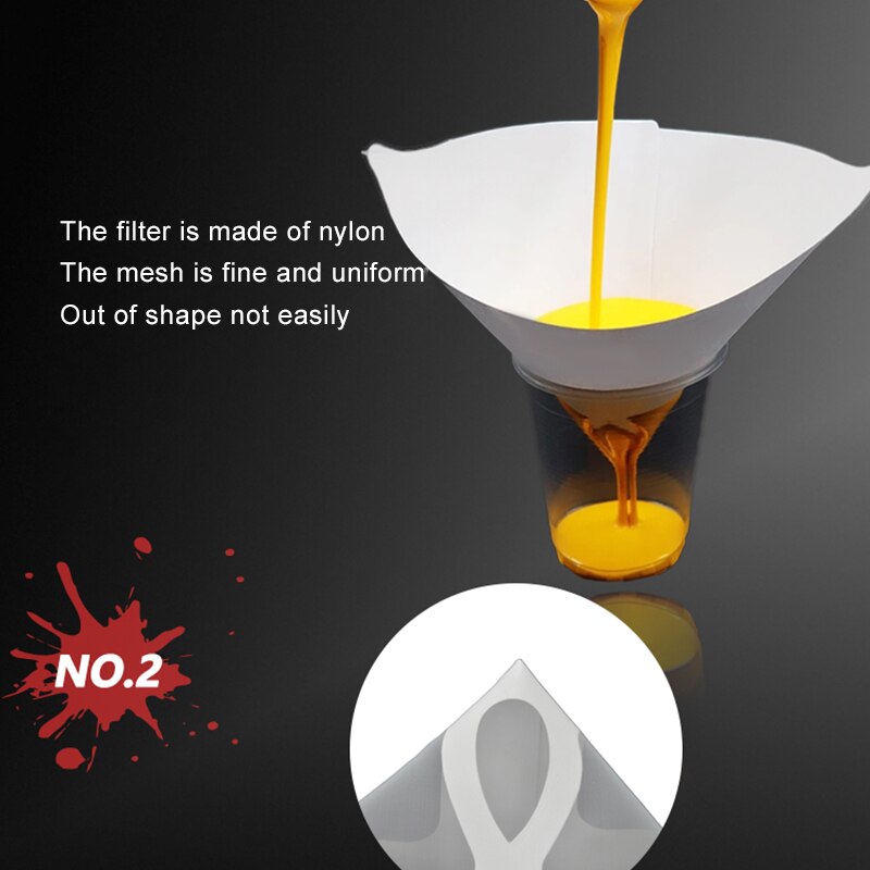 Onever 50 Stuks Paper Verfzeefjes Papier Verf Conische Theepot Mesh Filter Kegel Zeef Verf Trechter Universele