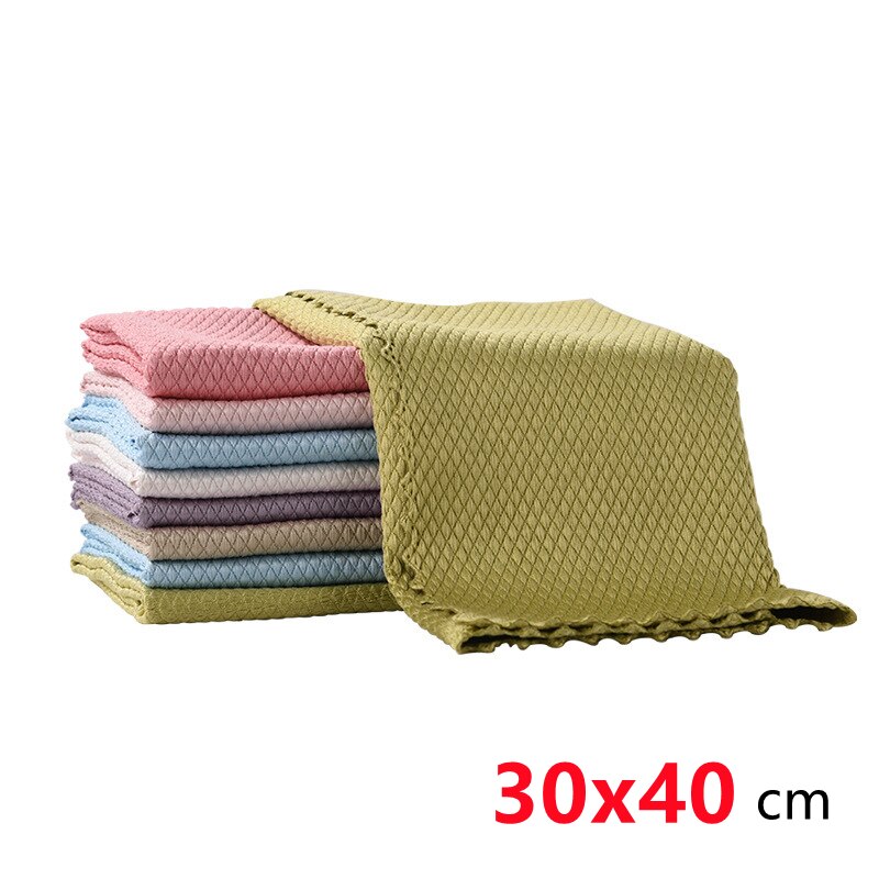 1/2/3/5/10 Pcs Haushalt Reinigung Tuch Effiziente Mikrofaser Anti-fett Lappen für Glas Gericht saubere Küche Reinigung Handtuch: 30 x 40 cm / 3 pcs