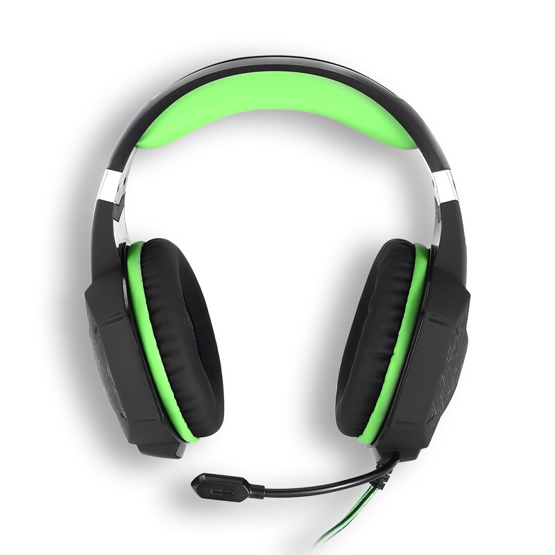 Computer Grote Koptelefoon Hoofdtelefoon Gaming Headset Microfoon PC Oortelefoon Gamer Headset casque Gaming Hoofdtelefoon Draad Met Microfoon: Green