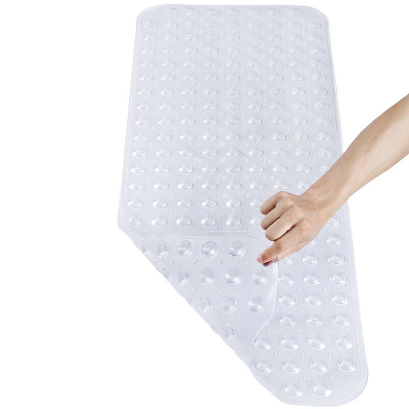 Bathroom Pvc Mat Suction Cup Carpet Safe Eco-Friendly Non-Toxic Nonsilp Anti-Skid Rug Decor for Home Hotel Gym Shower: Transparent