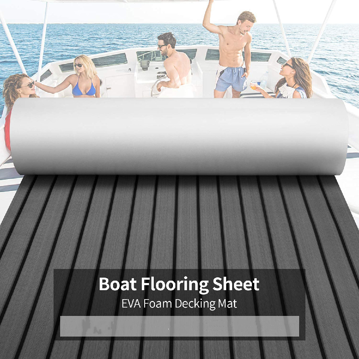 600x/x 6mm Eva Schaum Faux Teak Boot Decking Sheet selbst klebende Marine Bodenbelag Boot Deck Matte Yacht Zubehör grau braun: X / Orange