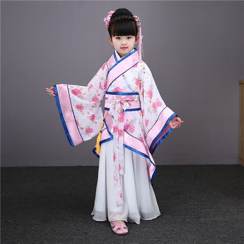 folklórico de China danza niños danza tradicional china traje antiguo dinastía Tang princesa reina puesta en escena: XL