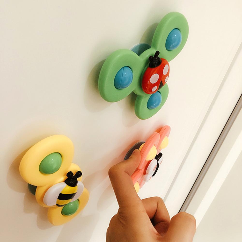 1 Set Fidget Speelgoed Mooie Cartoon Draaitol Speelgoed Veilig Lichtgewicht Plastic Interessante Zuignap Speelgoed Voor Kids Baby