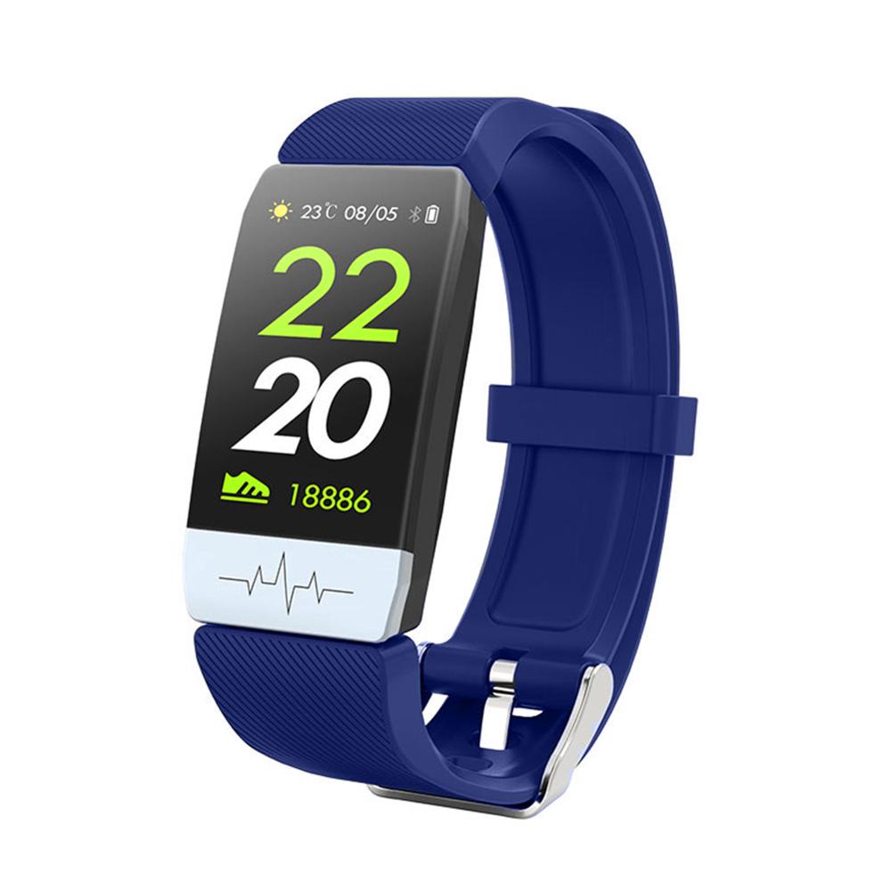 Fitness Tracker Smart Watch ECG PPG Smart Band Blood Pressure Waterproof Heart Rate Monitor Smart Bracelet Men Women Pedometer: Q1S blue with ECG