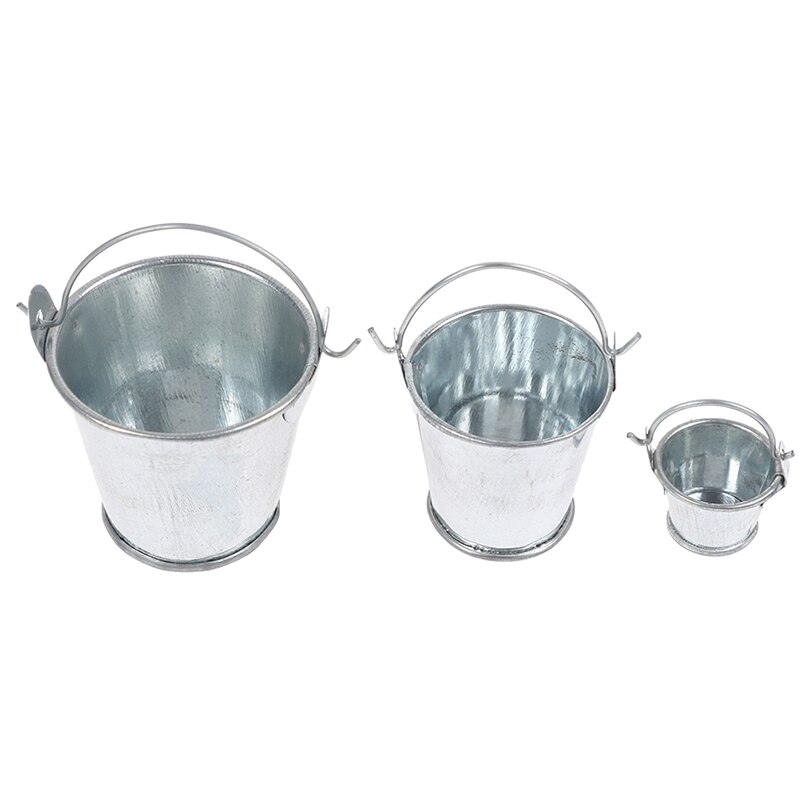 3 Size Simulation Cute Metal Water Bucket 1/12 1/6 Fairy Home Kitchen Pretend Play Game Doll house Miniature