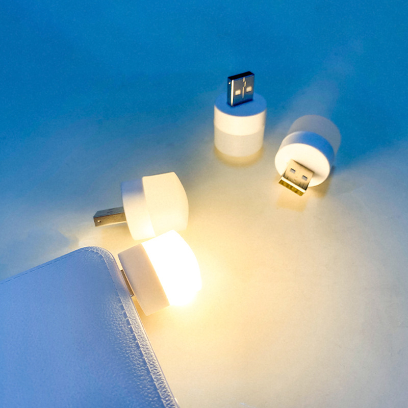 1pc 5v 1w lomme mini led natlys usb stik lampe power bank opladning usb bog lys små runde læse øjenbeskyttelse lamper