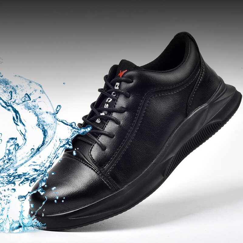 Lederen Veiligheidsschoenen Mannen Stalen Neus Schoenen Anti-Smash Anti-Lek Werkschoenen Waterdichte Mannen Schoenen Anti-brandwonden Industriële Schoenen
