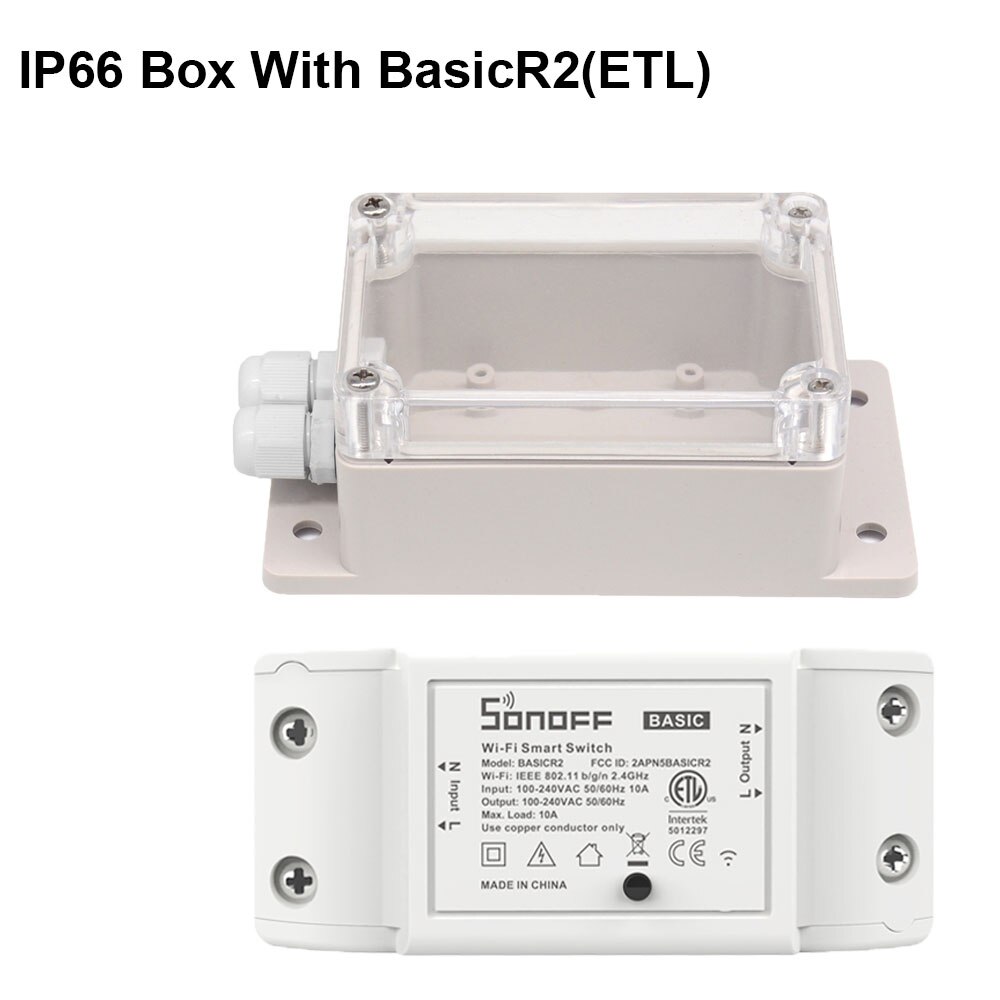 SONOFF IP66 Waterproof Cover Case Junction Box Waterproof Case Water-resistant Shell Box Support Sonoff Basic Wifi Smart Switch: Ip66 with BasicR2