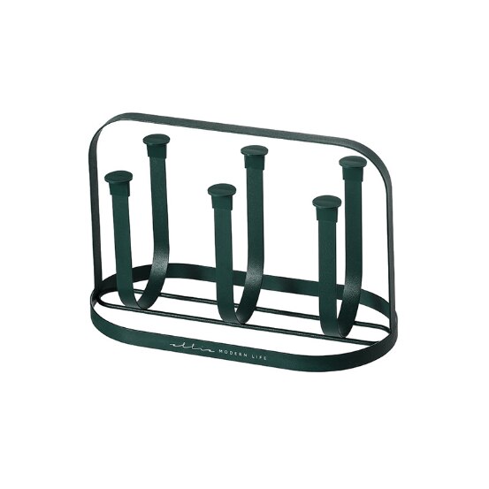 Coffee Cup Holder Desktop Mug Hanger Multifunctional Storage Rack Mug Holder Cup Holder Drain Cup Holder Rack for Home: Green 2