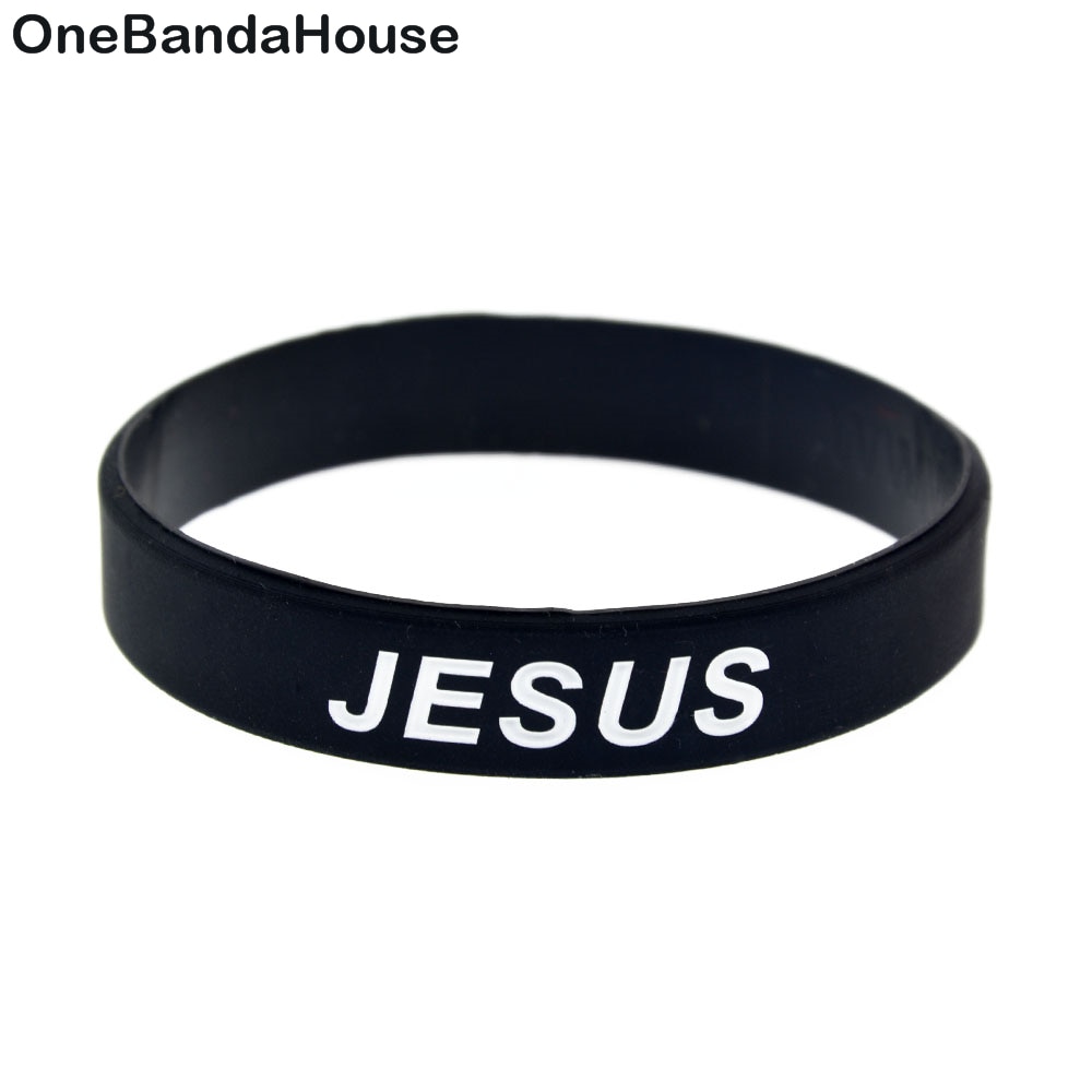 OBH 1PC Religious Faith Jesus Cross Fair and Love Silicone Rubber Bracelet