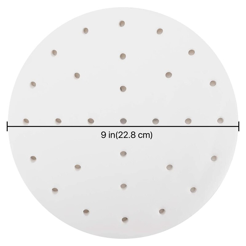 Air Friteuse Geperforeerde Perkament Vellen Papier Liners, 9 Inch (200 Vel) Voor Airfryer, bamboe Stoomboot Mand, Magnetron