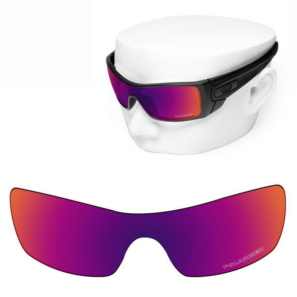 Oowlit anti-ridse udskiftningsglas til oakley batwolf  oo9101 ætsede polariserede solbriller: Lilla rødt spejl