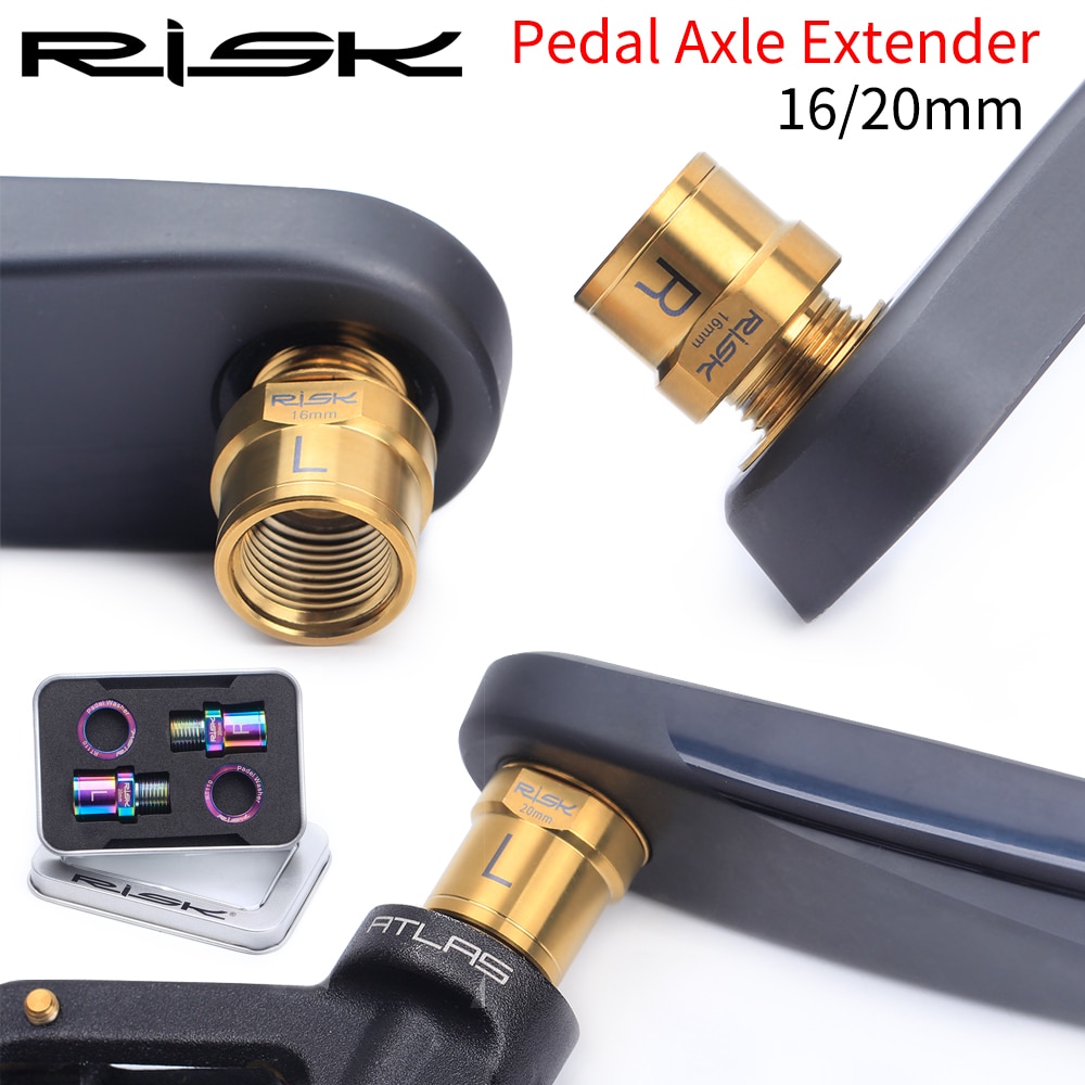 RISIKO Fahrrad Pedal Verlängerung Achse Verlängerung Abstandshalter Unterlegscheibe MTB Konverter Berg Rennrad Adapter Titan Legierung Schraube Ti Schrauben