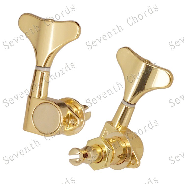 A Set 5 Pcs Bass Guitar String Tuning Pegs Tuners Machine Heads for 5 String Bass Replacement - Fish tail Buttons