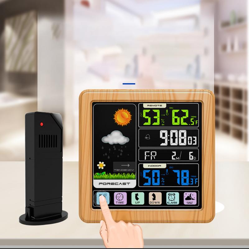TS 3310 stacja pogodowa kryty LCD na zewnątrz czujnik bezprzewodowy termometr higrometr cyfrowy budzik zegar barometr prognoza kolor